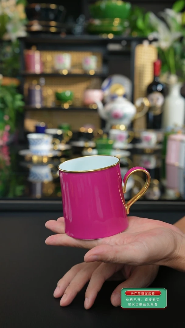 手工玫红马克杯，，，，，，