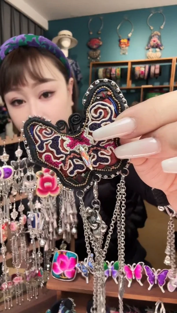 刺绣纯手工民族风刺绣发夹