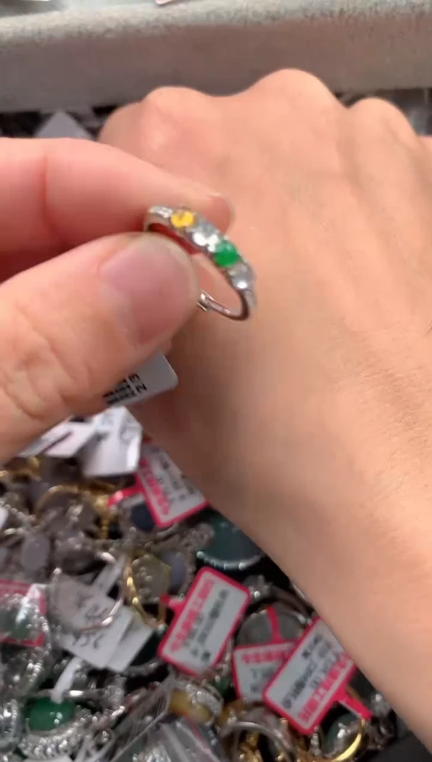 银S925镶嵌戒指翡翠333   8