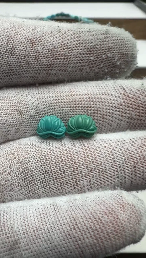 未镶嵌绿松石莲花一对l***t高7.4前后5.9左右9.7