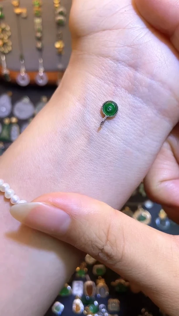 翡翠银S925镶嵌吊坠(不含链)1