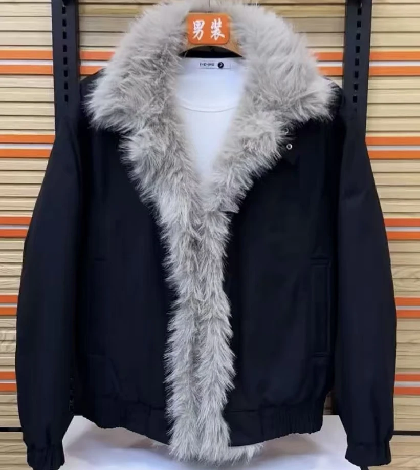 新款高品质男士立领休闲百搭加绒夹克外套