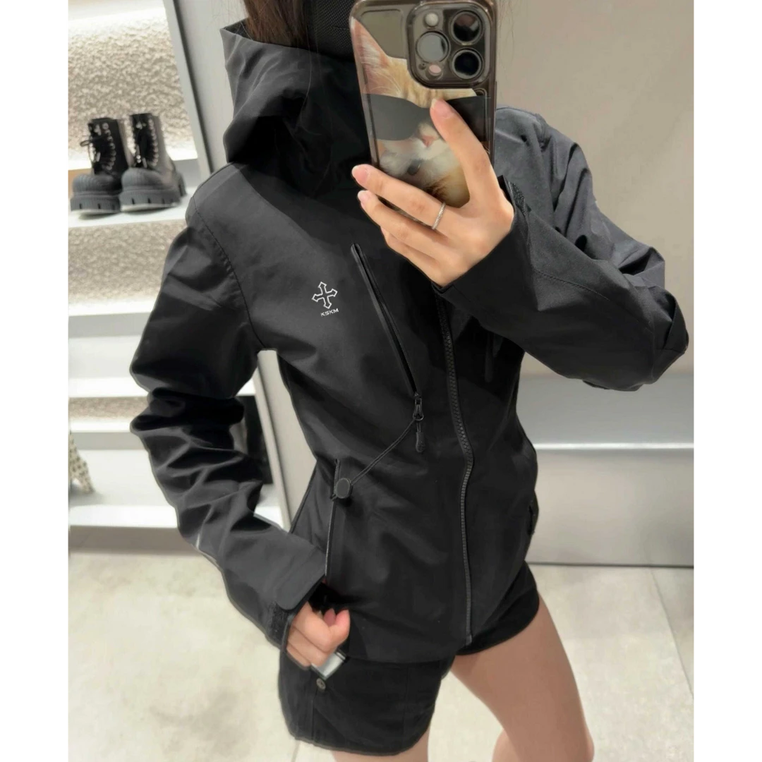 CaKm黑色收腰修身春夏新户外三合一防风出游登山服外套KSB598