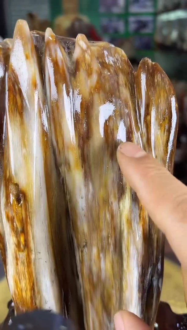 缅甸天然树化玉精品摆件