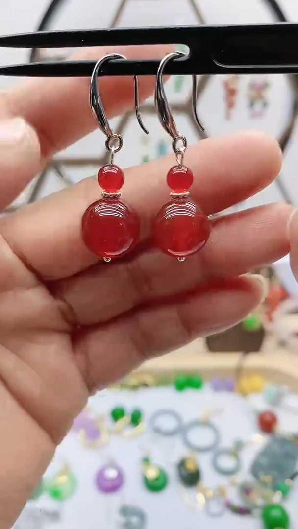 未镶嵌南红玛瑙耳饰8