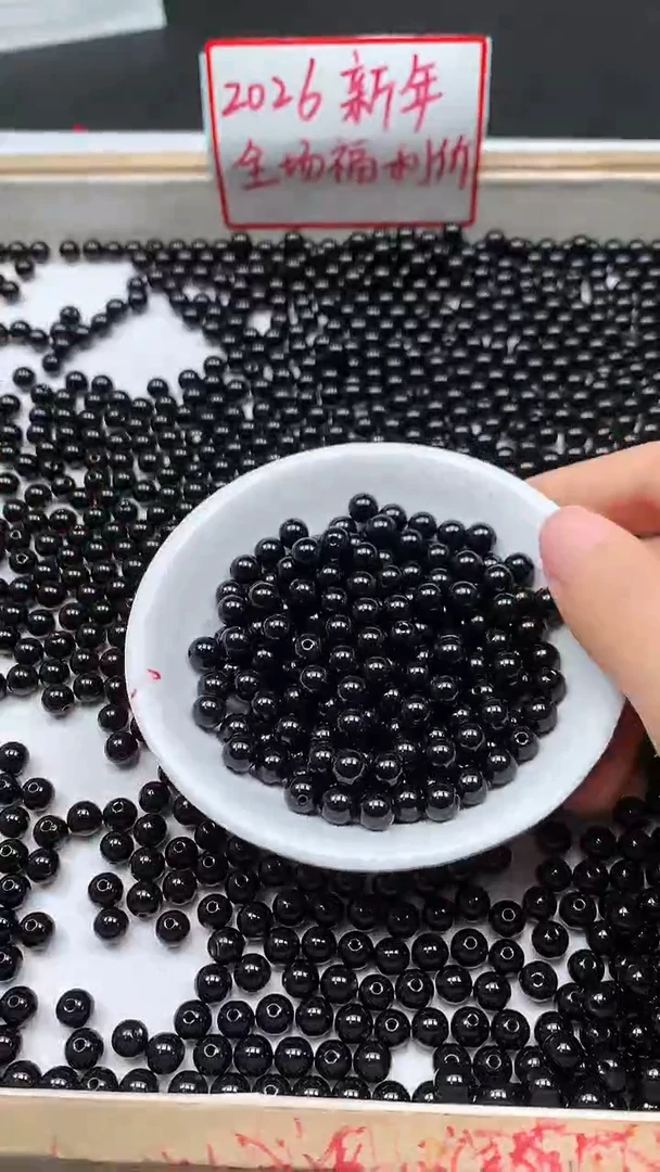 未镶嵌散珠玛瑙/玉髓B349 黑玛瑙6mm30颗5.2元