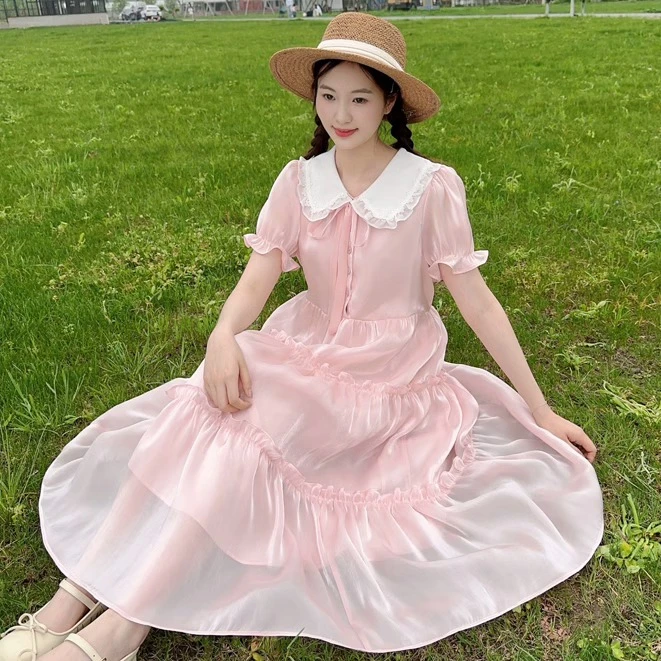 女童裙子夏装2025新款洋气超仙儿童公主裙夏季时髦短袖长款连衣裙