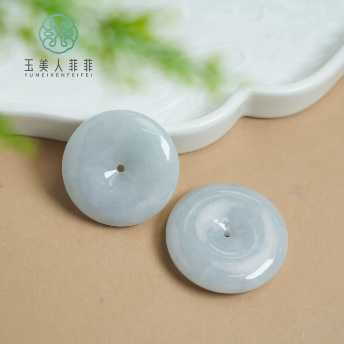 石惑珠宝~翡翠平安扣吊坠约40*40mm/多样性发一