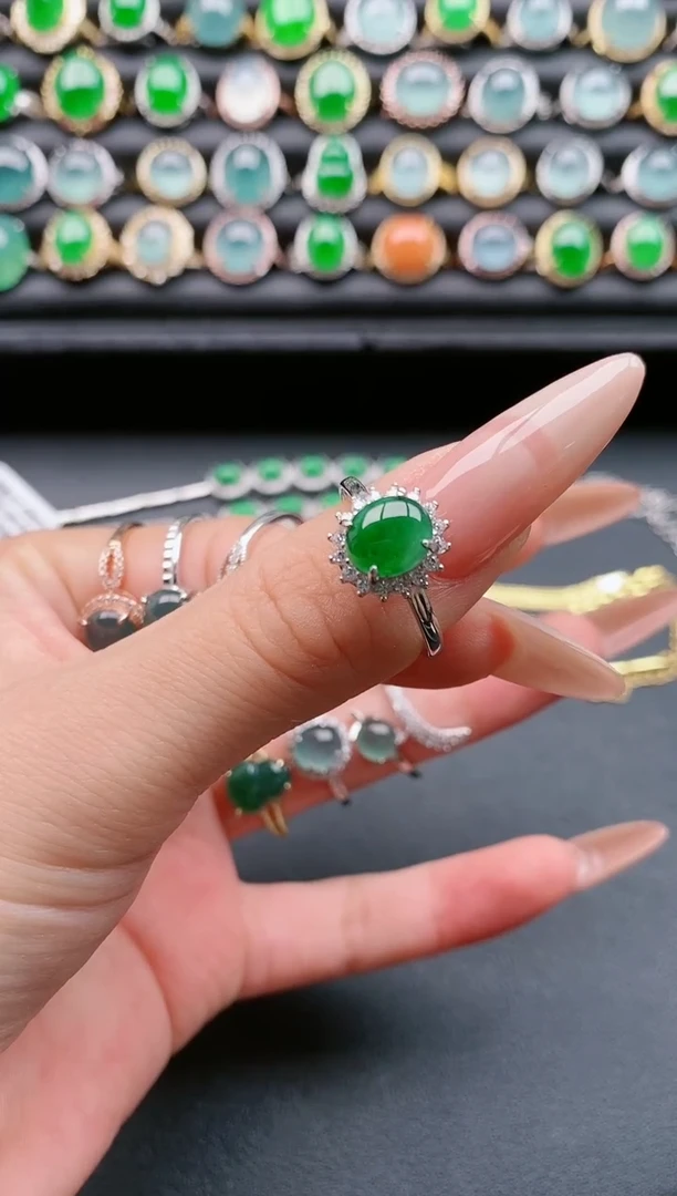 【闪购商品】翡翠戒指银S925镶嵌1111111