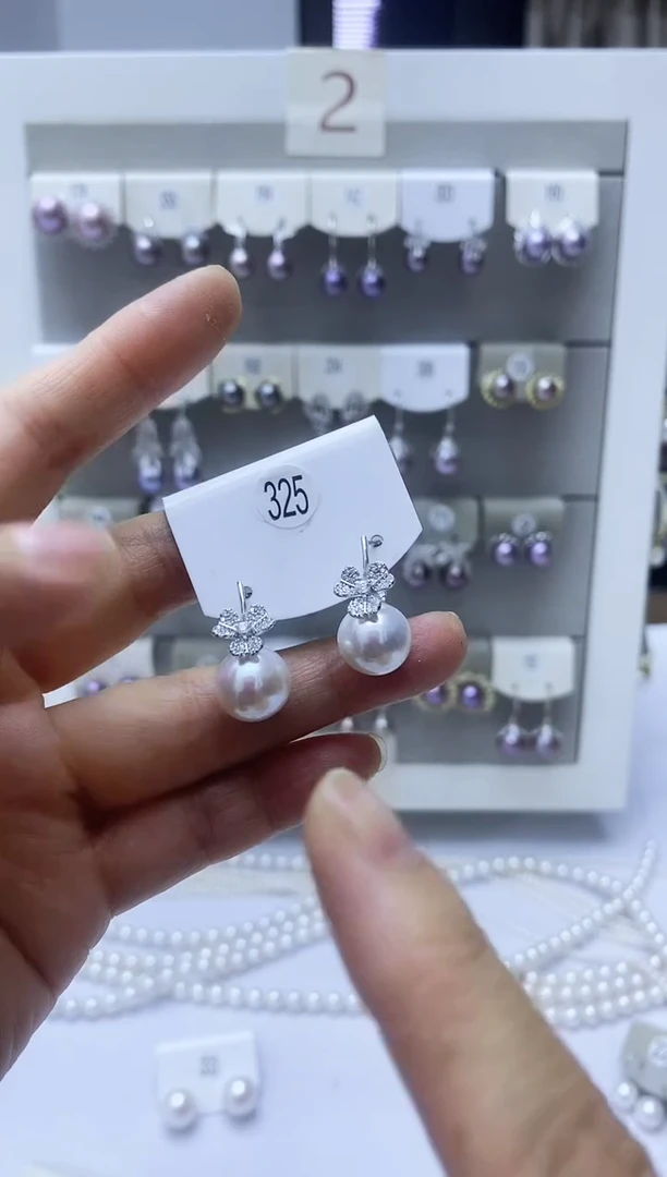 【闪购商品】淡水珍珠耳饰银S925镶嵌325