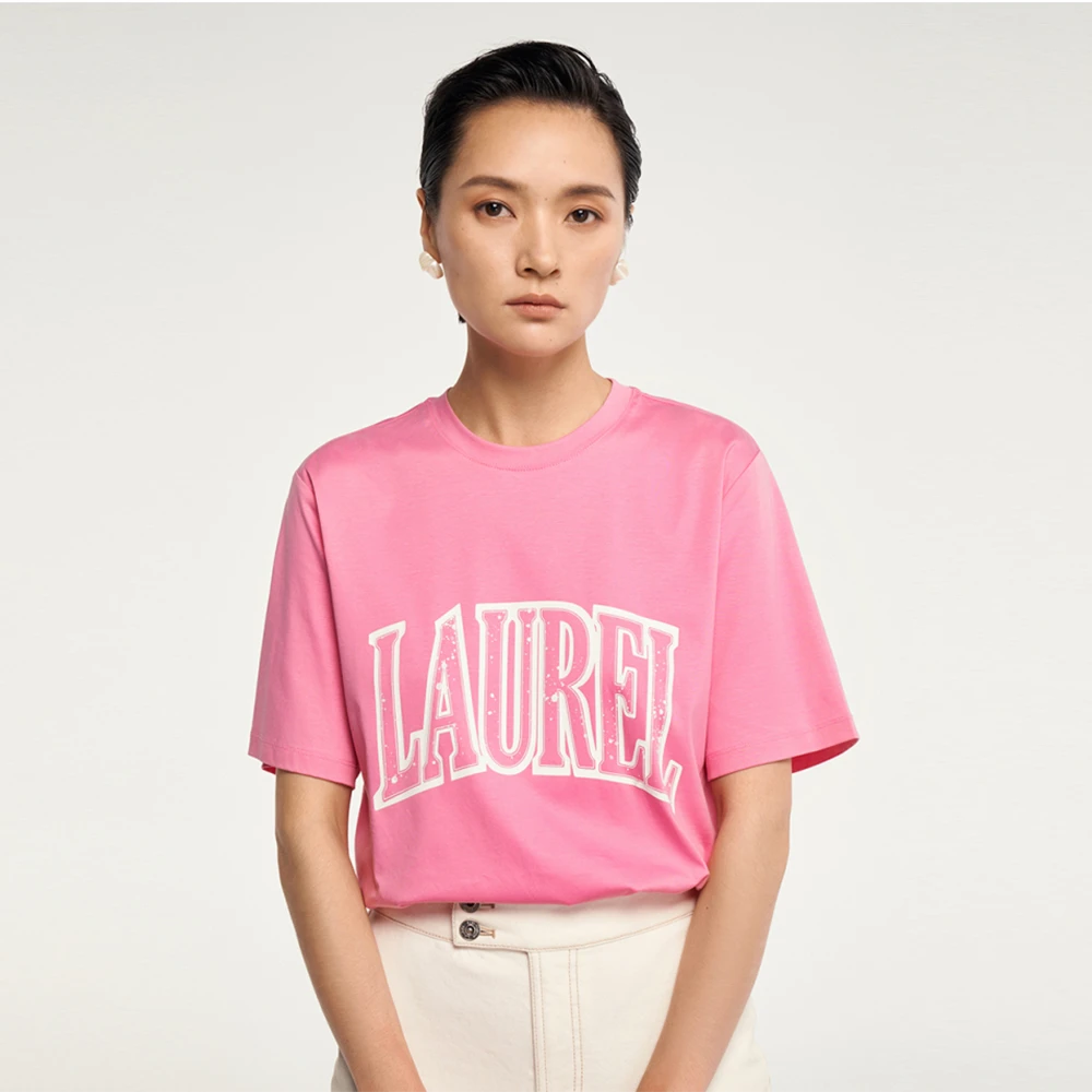 FALEMIG-萝家时髦千禧粉丝光棉Logo胶印短袖女Z00500