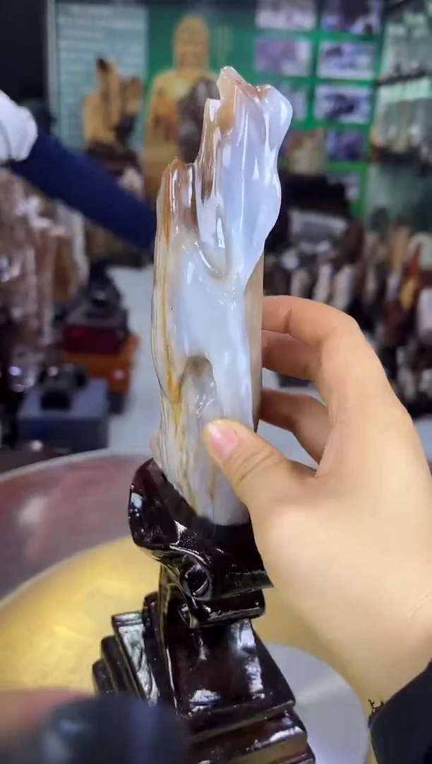 缅甸天然树化玉精品摆件