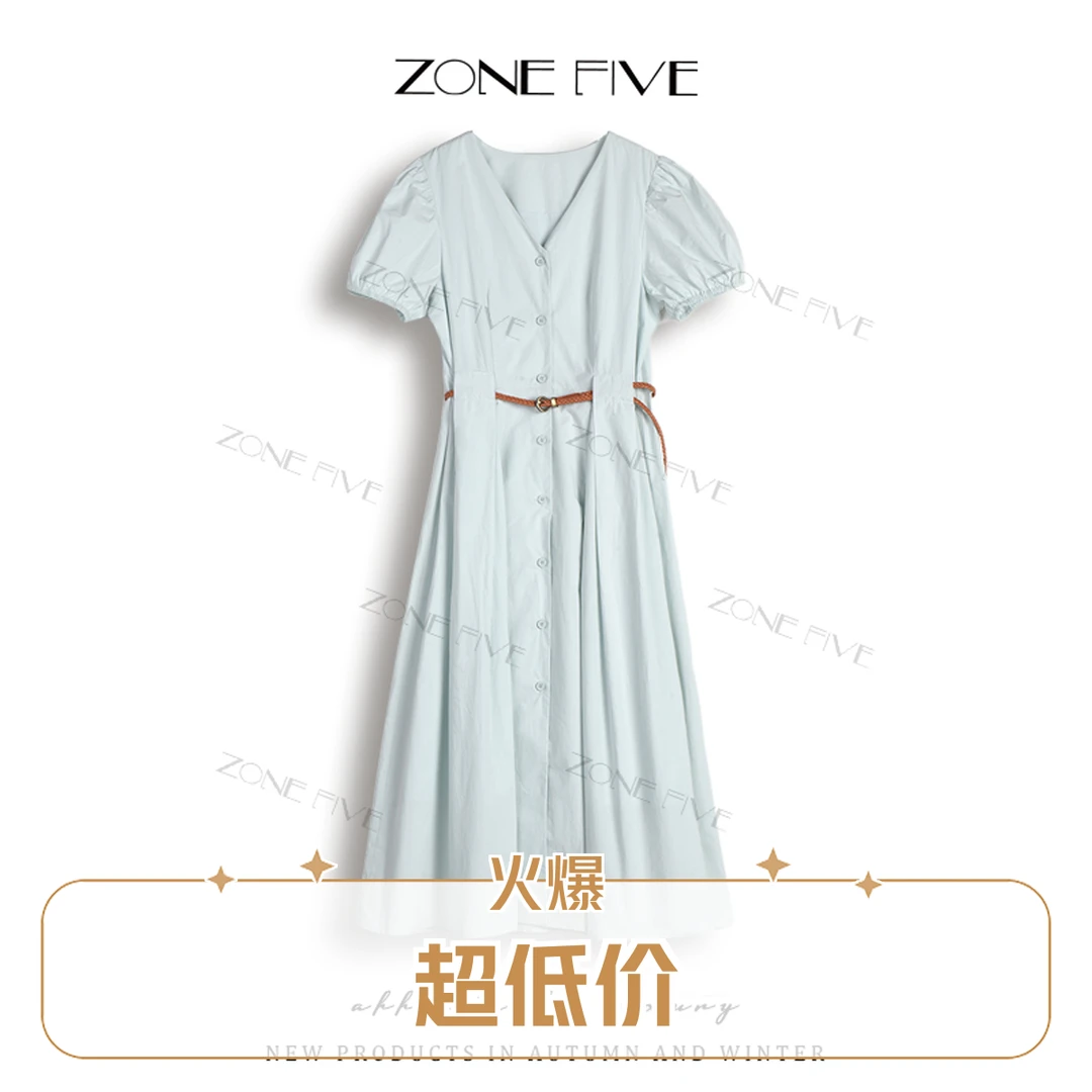 夏季出游必备纯棉收腰显瘦气质连衣裙2025年新款网红炸街穿搭