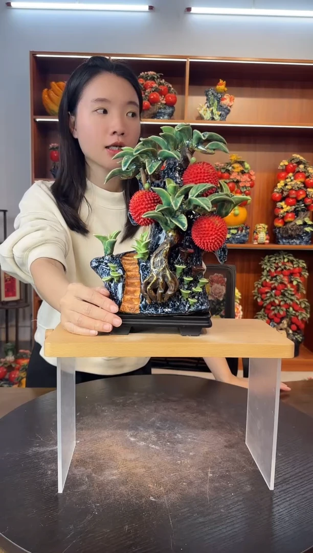 陶瓷步步高荔枝树