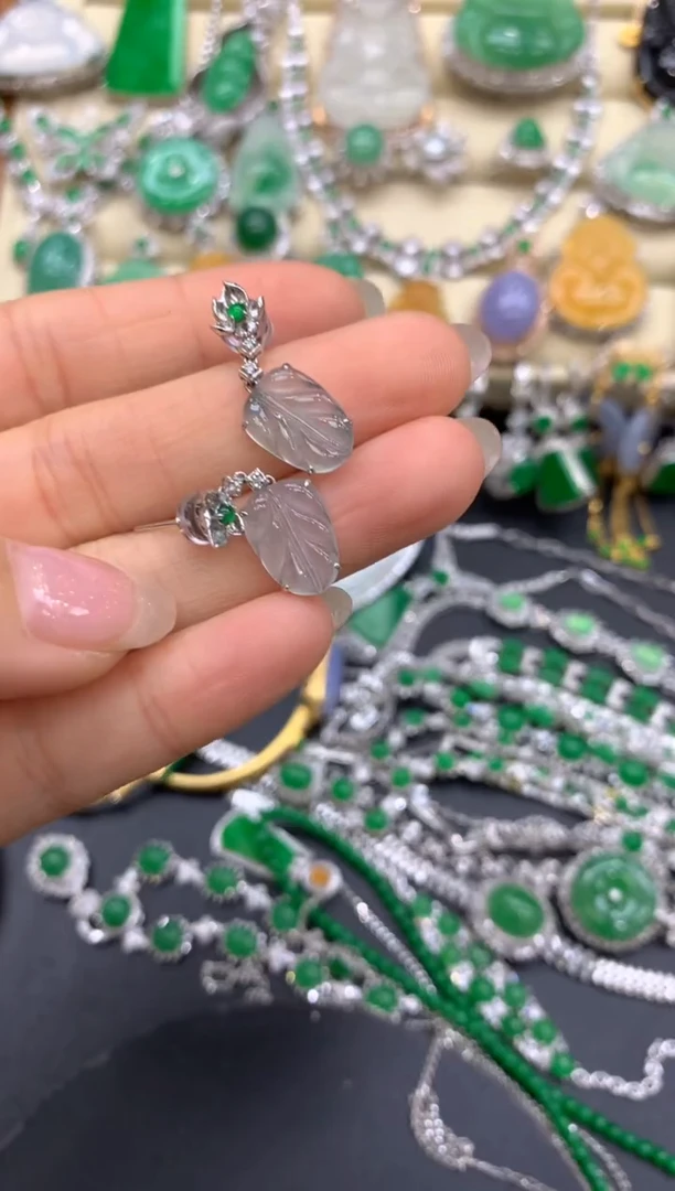 【闪购商品】翡翠耳饰18K金镶嵌253-中国好珍宝