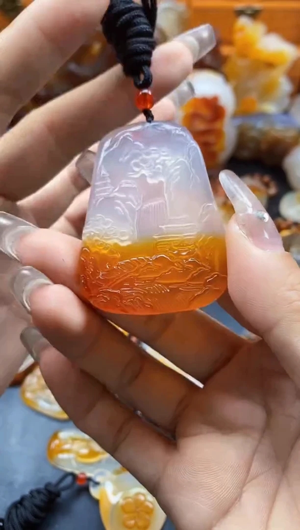 玛瑙/玉髓挂件未镶嵌用****炳ll