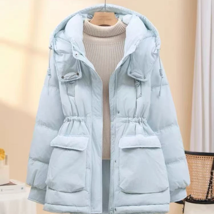 春冬3188新款大码90鹅绒服收腰立体大口袋显瘦