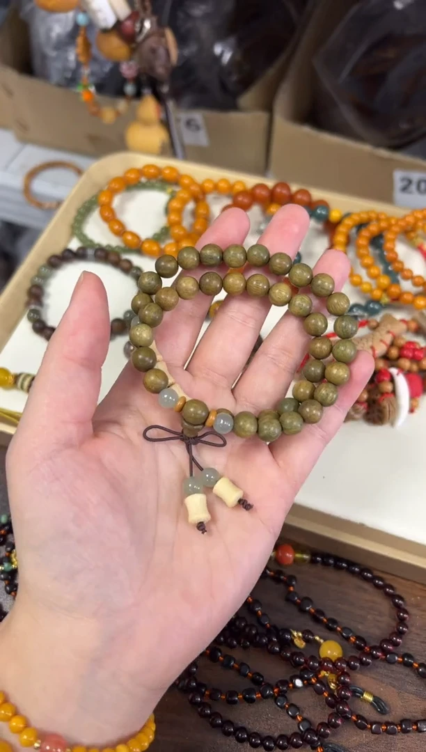 维腊木（绿檀）手串/手链绿檀木竹节设计款双圈[0242]