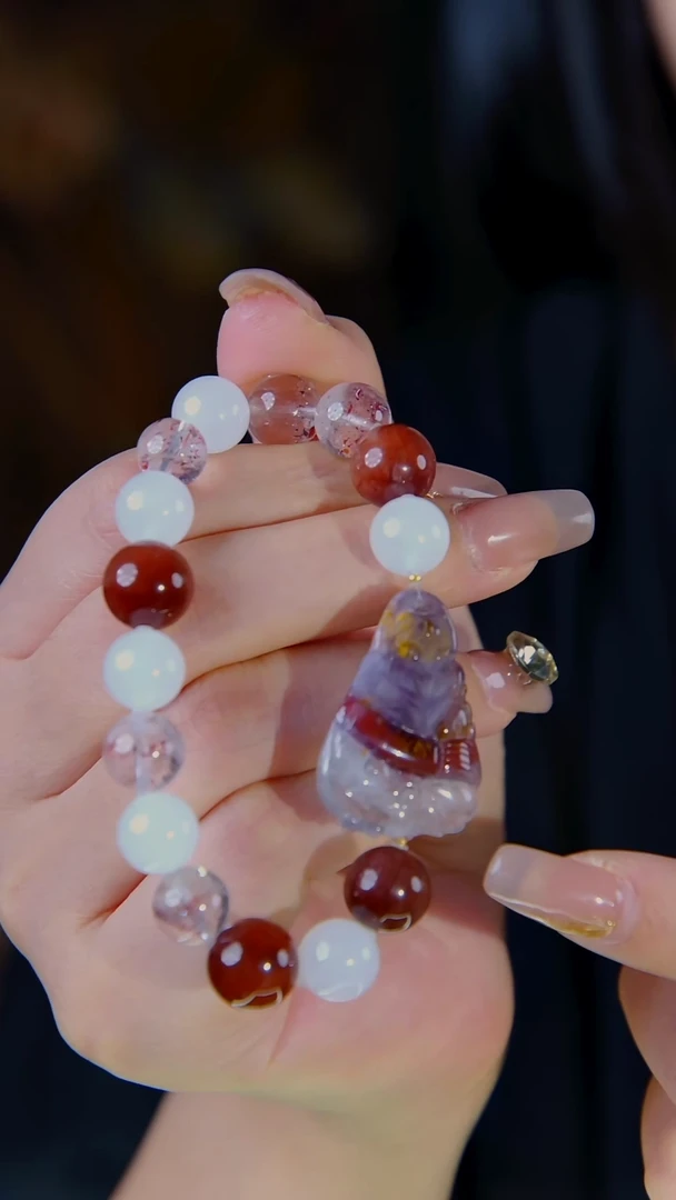 18K金镶嵌手链水晶极光九尾手牌