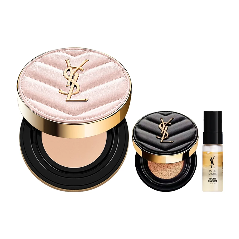 圣罗兰粉气垫粉气垫正装+黑气垫小样+夜皇后精华小样12g+5g+7ml