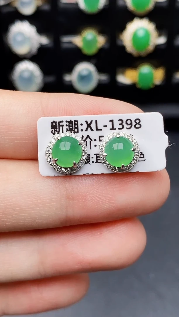 银S925镶嵌戒指翡翠好*尔6099