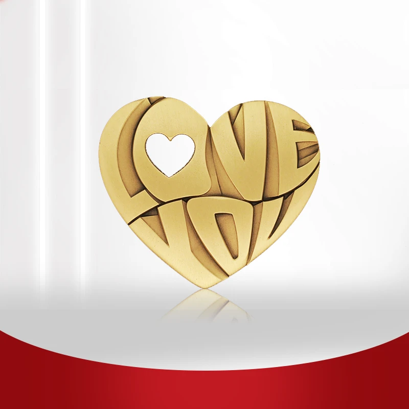 非法定货币桃心挂件铜章 上海造币有限公司出品 情人节礼物