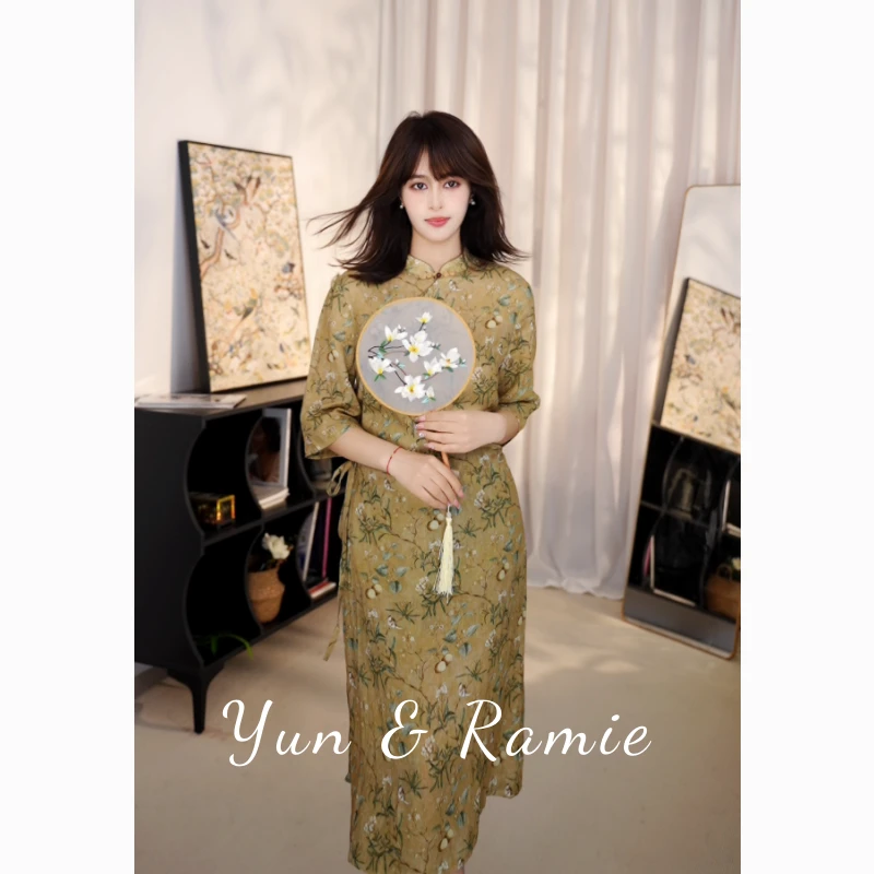 【格一专属】100%苎麻国风连衣裙春游出行中式裙子贵气