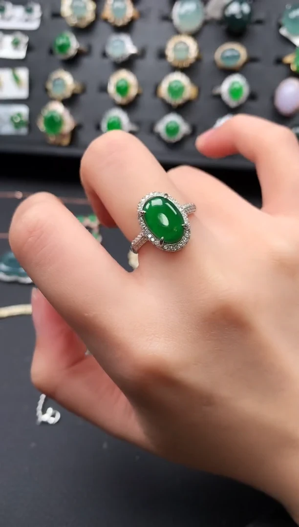 【闪购商品】翡翠戒指银S925镶嵌547654