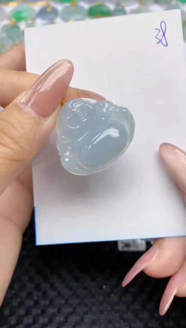 【闪购商品】翡翠颈饰18K金镶嵌天然A货翡翠 38