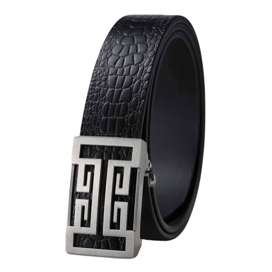 《不锈钢3.5无牙内穿》3.5宽3.5厚全头层单层牛皮腰带休闲百搭