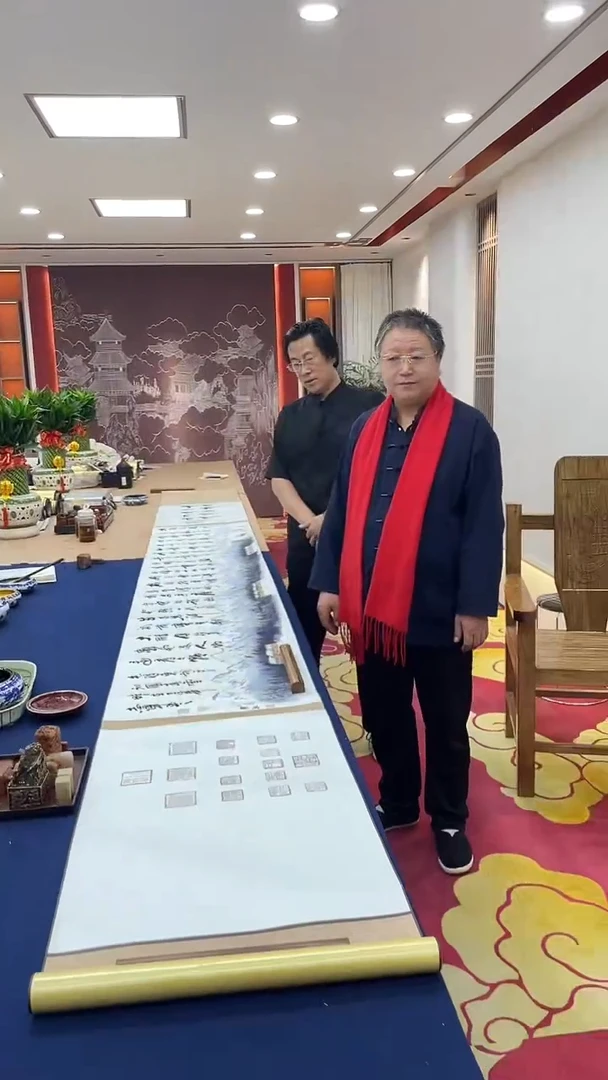 书法黄志军·肖彦江 5米书画沁园春雪长卷