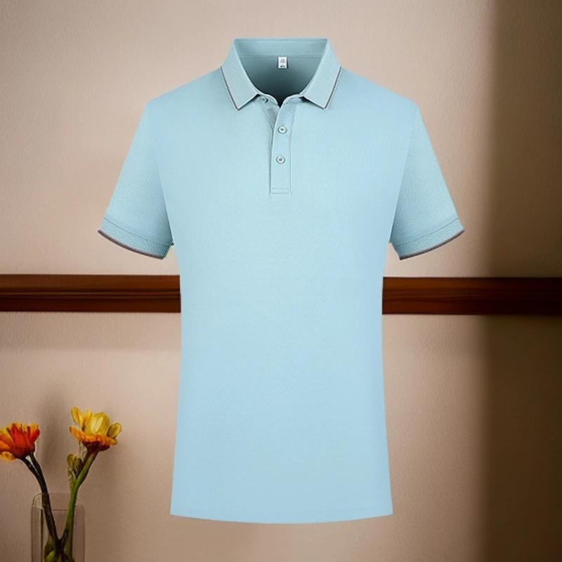 修身Polo衫锦纶氨纶polo衫上衣休闲夏季运动薄款短袖中年男装