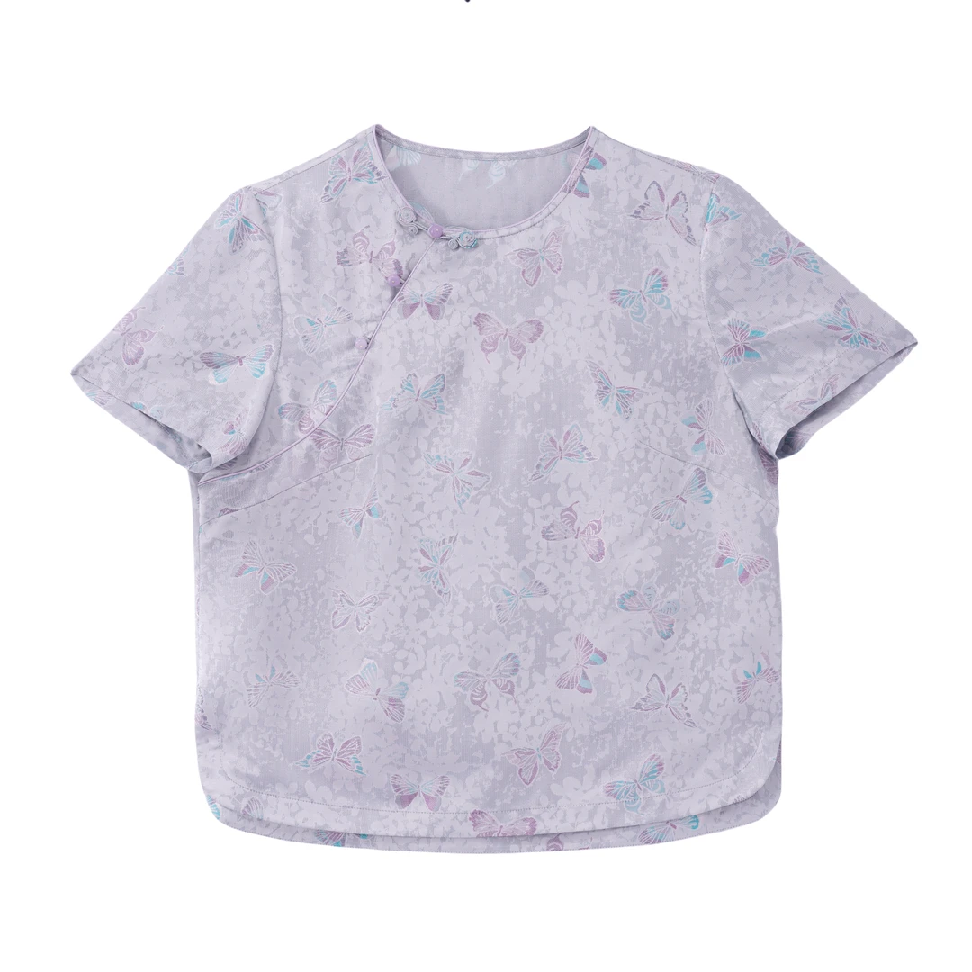 霜华-YZ256780新中式桑蚕丝蜀锦上衣时尚中国风气质休闲女装