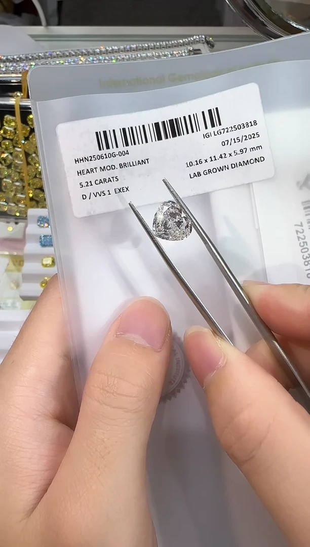 裸石实验室培育钻石@ 5.21ct 先鉴赏，再定制！