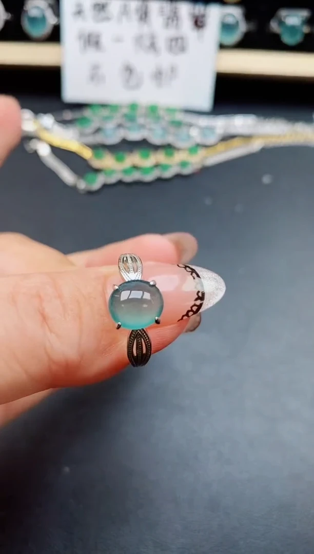 翡翠戒指银S925镶嵌321321