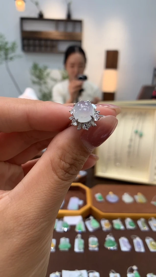 颈饰银S925镶嵌翡翠戒指