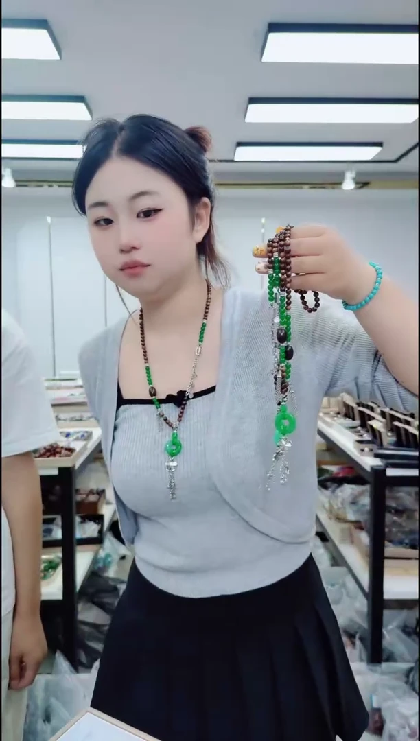 树脂制品0246黑绿项链