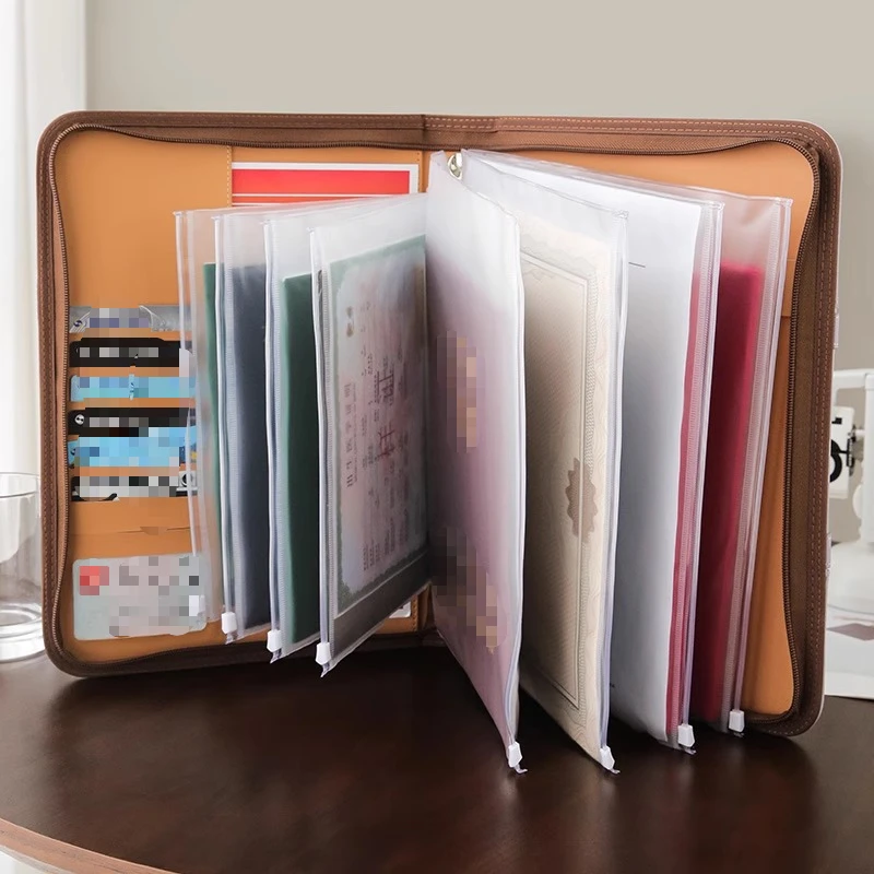 家庭便携多功能证件收纳包大容量重要文件证件出生证明户口本收纳