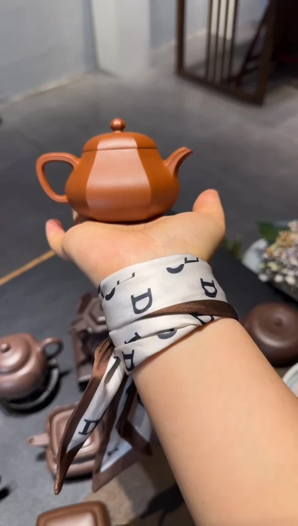 茶壶紫砂蓝*金玉满堂