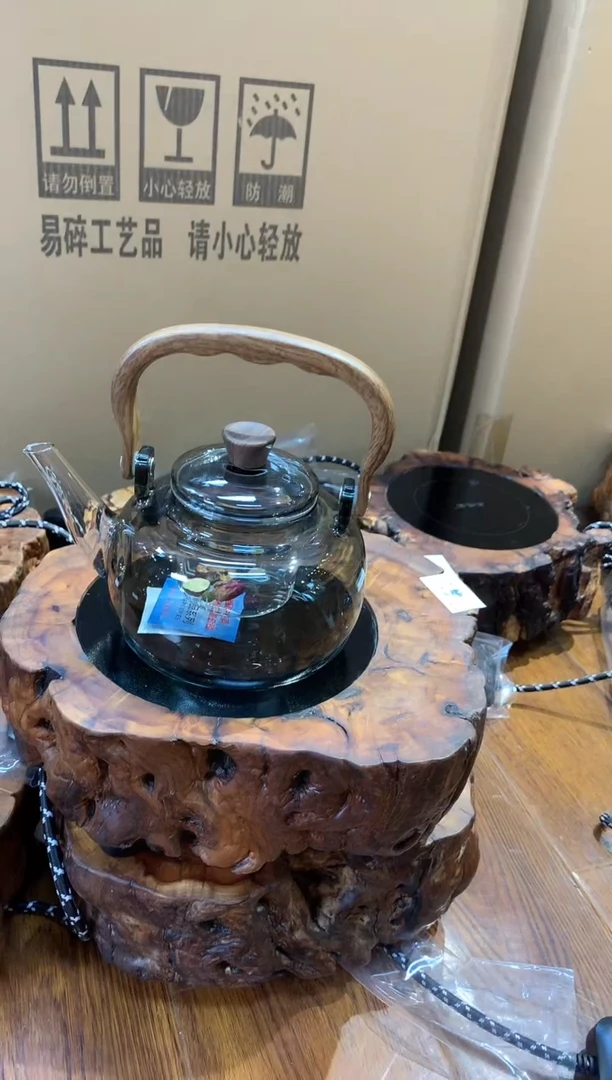 正德堂木雕电陶炉5号+福满壶1000ml