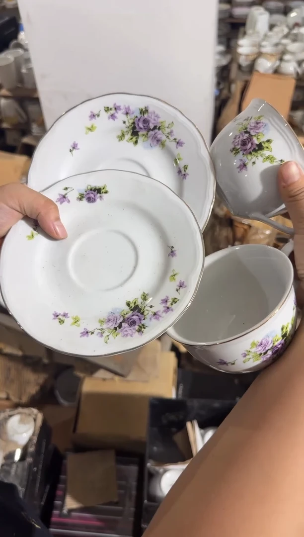 摆件两杯两碟有瑕请慎拍