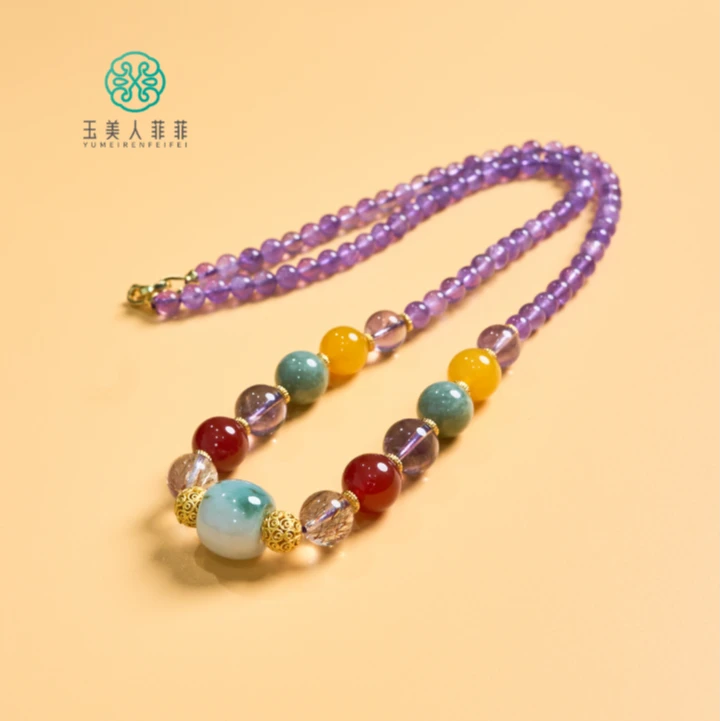 石惑珠宝~水晶多宝项链约6-16mm