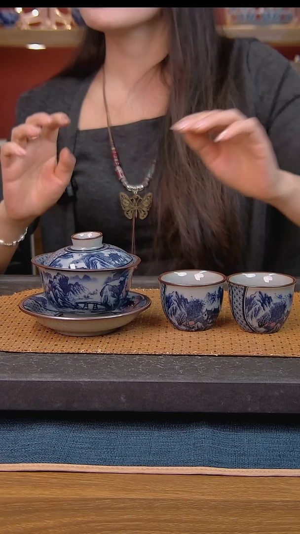 简装家用款3件套 老陶泥开片纹陶瓷茶具