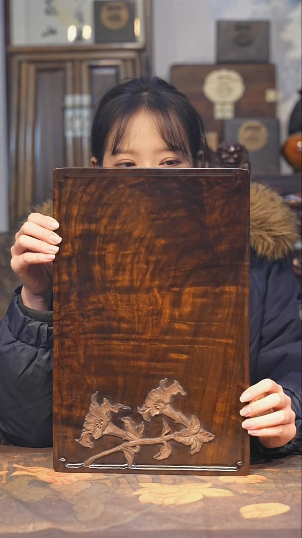 金丝楠小叶桢楠【64】纯手工 整板精雕 大漆干料茶盘