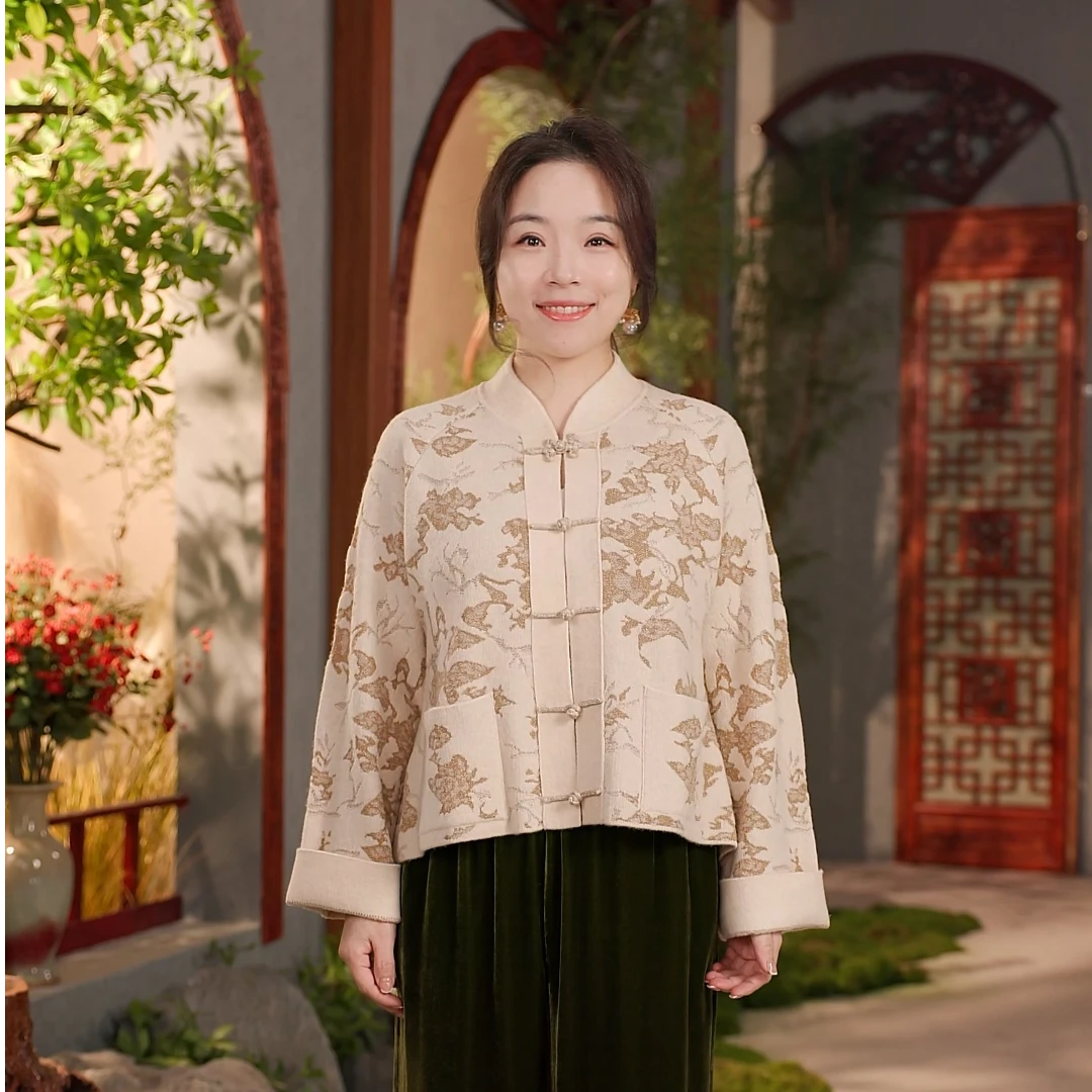 玉初衣秋冬【夕瑶】羊毛古风禅意禅服女装新中式保暖羊毛外套