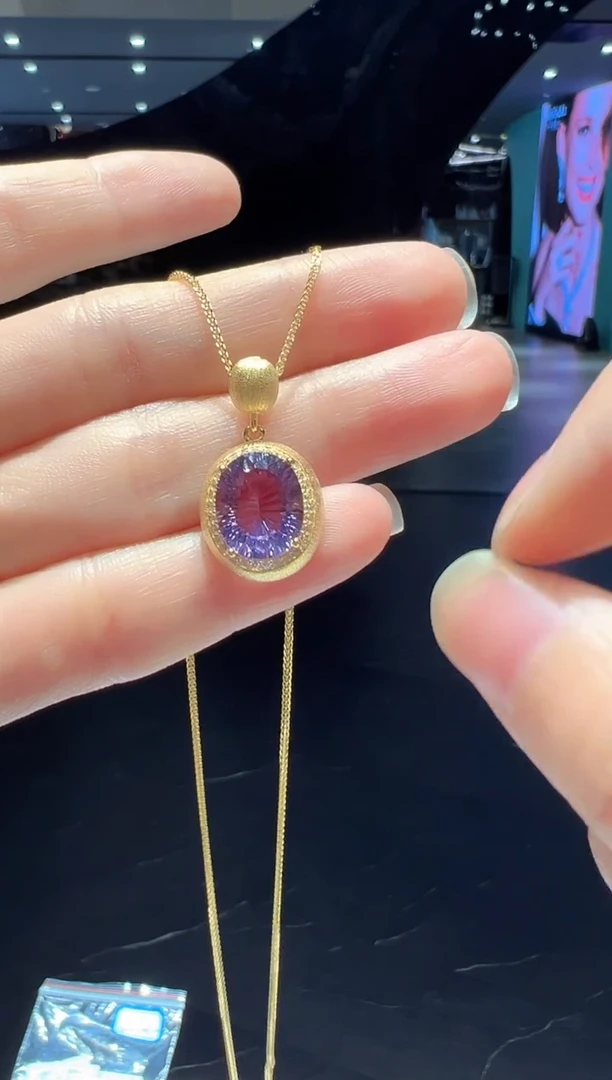 银S925镶嵌吊坠(赠链)紫晶38】