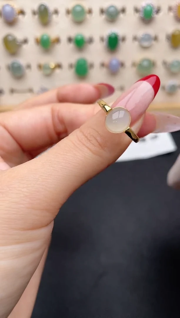 【闪购商品】翡翠戒指银S925镶嵌一物一证一礼盒