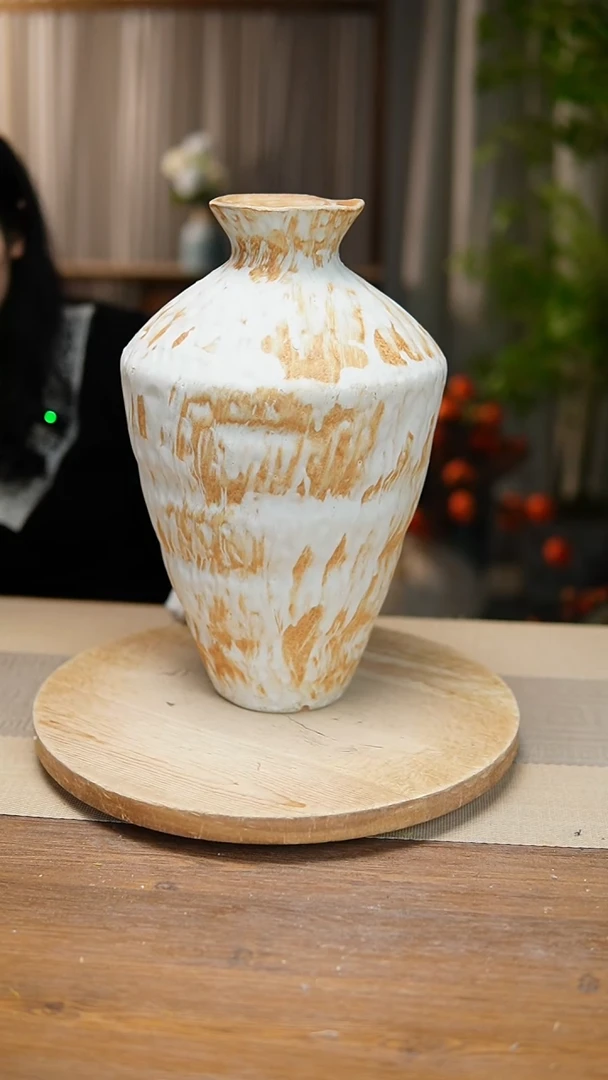 【闪购商品】陶瓷  花器诧寂黄高脚