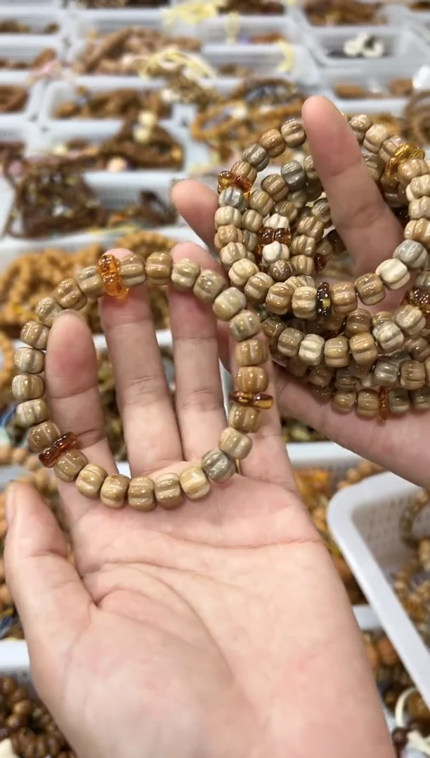 琥珀吊坠(赠链)未镶嵌桂花diy库克卡10mm【特级料】南瓜 楼兰妖花