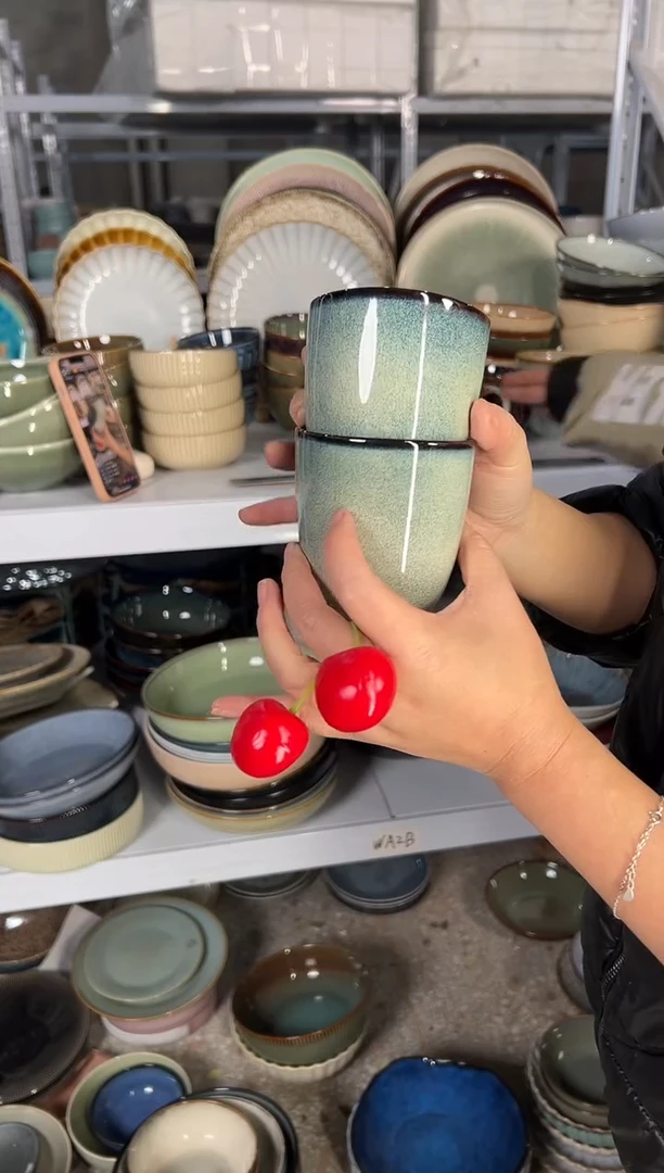 陶瓷外贸尾货瑕疵满20包邮X2手握杯